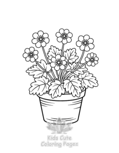 Simple Plants Flowers coloring page for toddlers