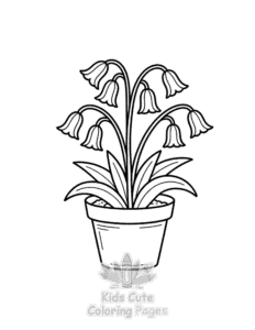 Simple Plants Flowers coloring page for toddlers