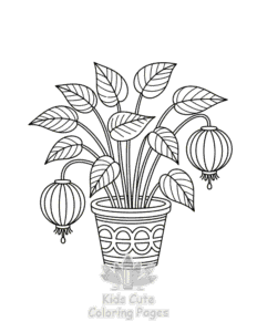 Easy Plants Flowers coloring sheet for young children