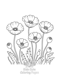 Plants Flowers coloring page for girls, free to print