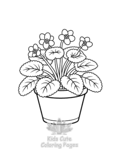 Simple Plants Flowers coloring page for toddlers