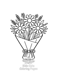Easy Plants Flowers coloring sheet for young children