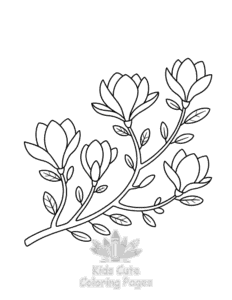 Simple Plants Flowers coloring page for toddlers