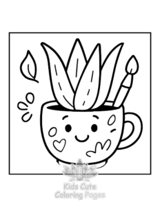Potted Cuties coloring page for girls, free to print