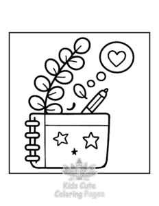 Printable Potted Cuties coloring sheet for preschoolers