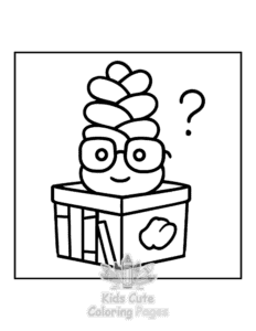 Easy Potted Cuties coloring sheet for young children