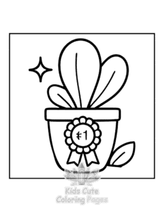 Potted Cuties coloring page for girls, free to print