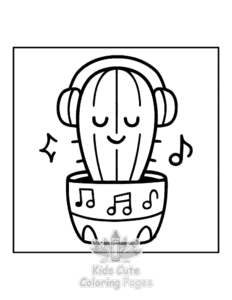 Simple Potted Cuties coloring page for toddlers