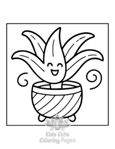 Potted Cuties coloring page for classroom activities