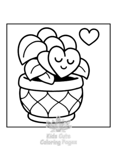 Easy Potted Cuties coloring sheet for young children