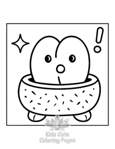 Simple Potted Cuties coloring page for toddlers