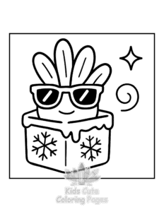 Printable Potted Cuties coloring sheet for preschoolers