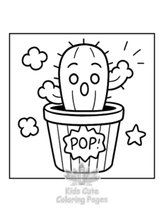 Potted Cuties coloring page for boys, printable at home