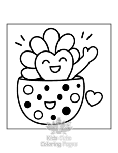 Free printable Potted Cuties coloring page for kids