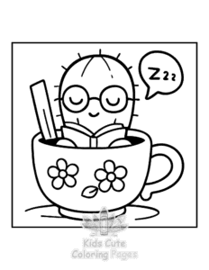 Potted Cuties coloring page for girls, free to print