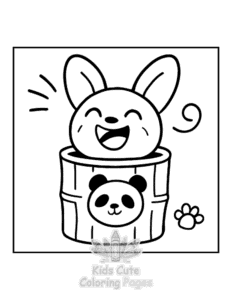 Printable Potted Cuties coloring sheet for preschoolers