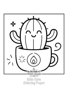 Potted Cuties coloring page for classroom activities