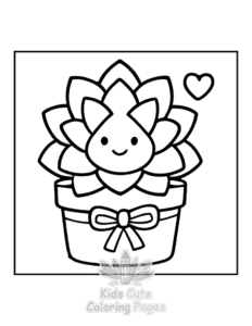 Potted Cuties coloring page for girls, free to print