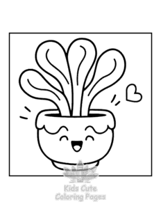 Easy Potted Cuties coloring sheet for young children