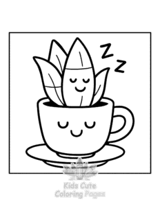 Simple Potted Cuties coloring page for toddlers