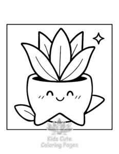 Potted Cuties coloring page for classroom activities