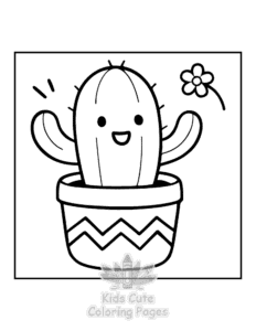 Easy Potted Cuties coloring sheet for young children