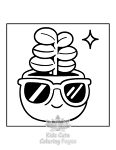 Potted Cuties coloring page for classroom activities