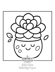Easy Potted Cuties coloring sheet for young children