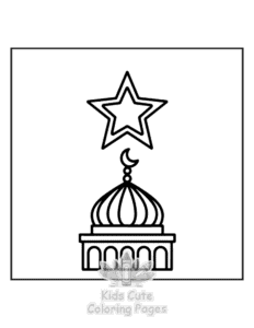 Simple Ramadan coloring page for toddlers