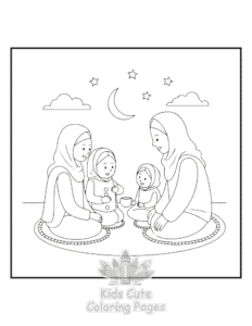 Easy Ramadan coloring sheet for young children