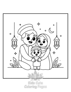 Ramadan coloring page for boys, printable at home