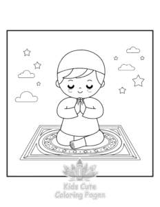 Ramadan coloring page for girls, free to print