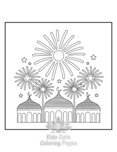 Simple Ramadan coloring page for toddlers