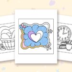 Reading Era coloring pages: a crayon colored sample and free printable sheets