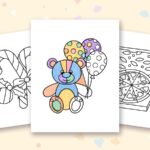Relaxation coloring pages: a crayon colored sample and free printable sheets