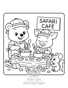 Printable Safari Days coloring sheet for preschoolers