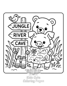 Easy Safari Days coloring sheet for young children