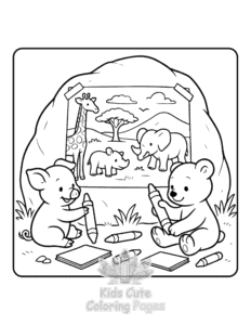 Printable Safari Days coloring sheet for preschoolers