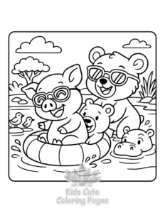 Simple Safari Days coloring page for toddlers