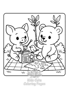 Simple Safari Days coloring page for toddlers