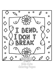 Simple Sassy Saying coloring page for toddlers