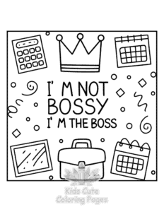 Sassy Saying coloring page for boys, printable at home
