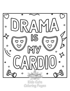 Sassy Saying coloring page for girls, free to print