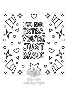 Printable Sassy Saying coloring sheet for preschoolers