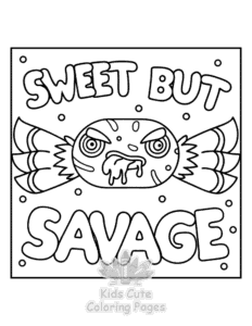 Sassy Saying coloring page for girls, free to print