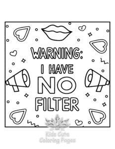 Sassy Saying coloring page for boys, printable at home