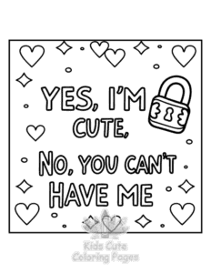 Simple Sassy Saying coloring page for toddlers