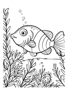 Sea coloring page for boys, printable at home