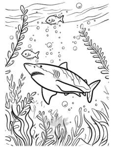 Sea coloring page for classroom activities
