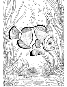 Printable Sea coloring sheet for preschoolers